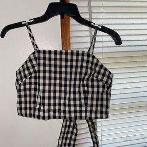 black and white plaid tip